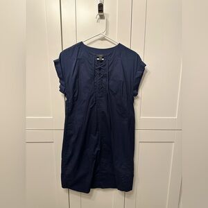 J. Crew Navy Lace-Up Dress